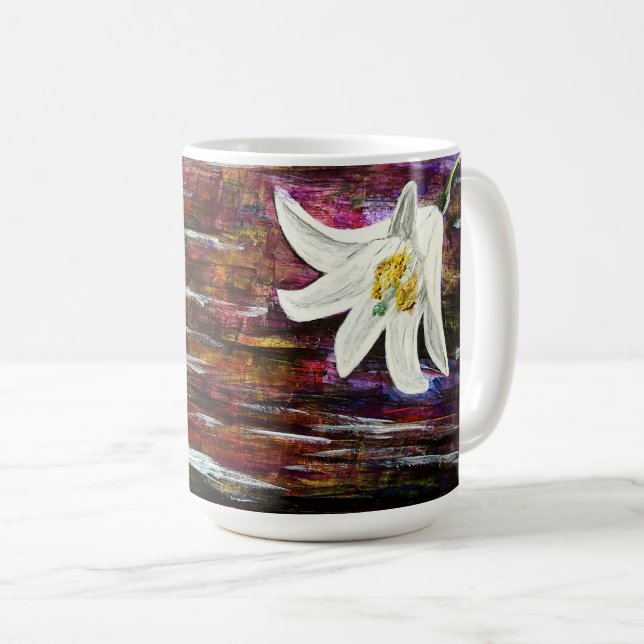 Abstrakte Blume Kaffeetasse (VorderseiteRechts)