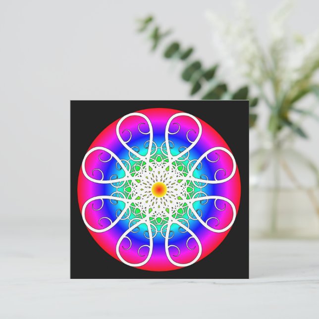 Abstrakte Blume Karte (Stehend Vorderseite)