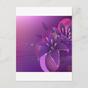 Abstrakte Blume Lila Lilien Postkarte