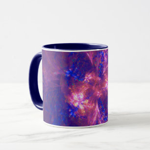 Abstrakte Blume Lila und blaue Muster Mix Tasse