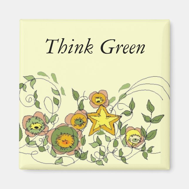 Abstrakte Blume Magnet (Vorne)