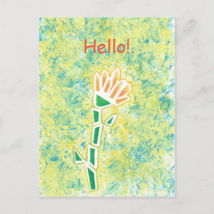 Abstrakte Blume Malerei Hallo Postkarten