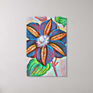 abstrakte Blume mit Regenbogenfarben Leinwanddruck
