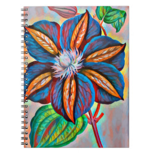 abstrakte Blume mit Regenbogenfarben Notizblock