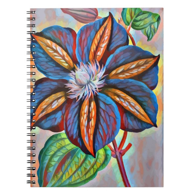 abstrakte Blume mit Regenbogenfarben Notizblock (Vorderseite)