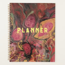 Abstrakte Blume mit Rot Rosa und Gold