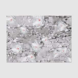 Abstrakte Blume mit schwarzem und weißem Schnee Seidenpapier
