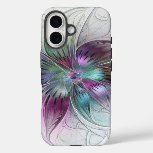 Abstrakte Blume Modernes Fraktal Kunst, Dichtung u iPhone 16 Hülle