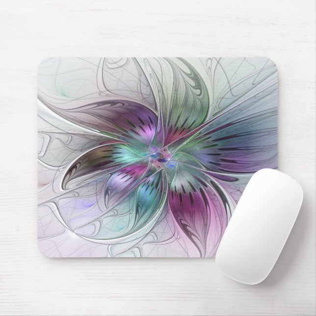 Abstrakte Blume Modernes Fraktal Kunst, Dichtung u Mousepad (Mit Mouse)