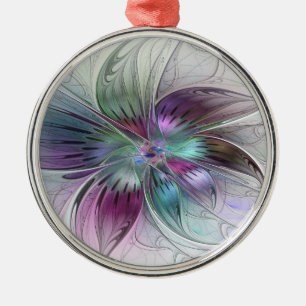 Abstrakte Blume Modernes Fraktal Kunst, Dichtung u Ornament Aus Metall