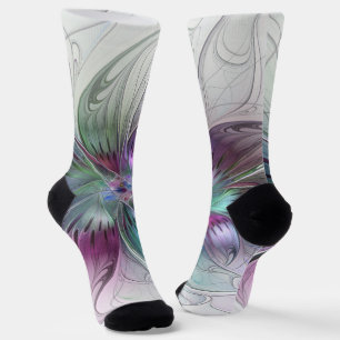 Abstrakte Blume Modernes Fraktal Kunst, Dichtung u Socken