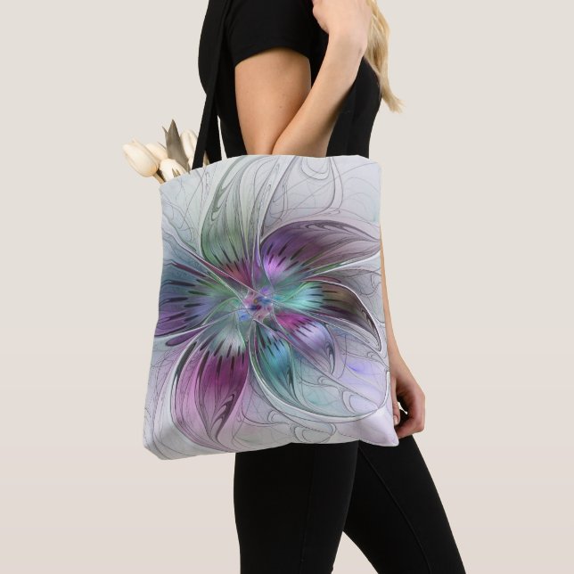 Abstrakte Blume Modernes Fraktal Kunst, Dichtung u Tasche (Von Nahem)