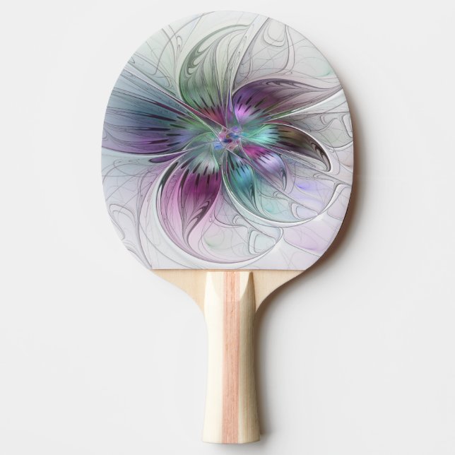 Abstrakte Blume Modernes Fraktal Kunst, Dichtung u Tischtennis Schläger (Vorderseite)