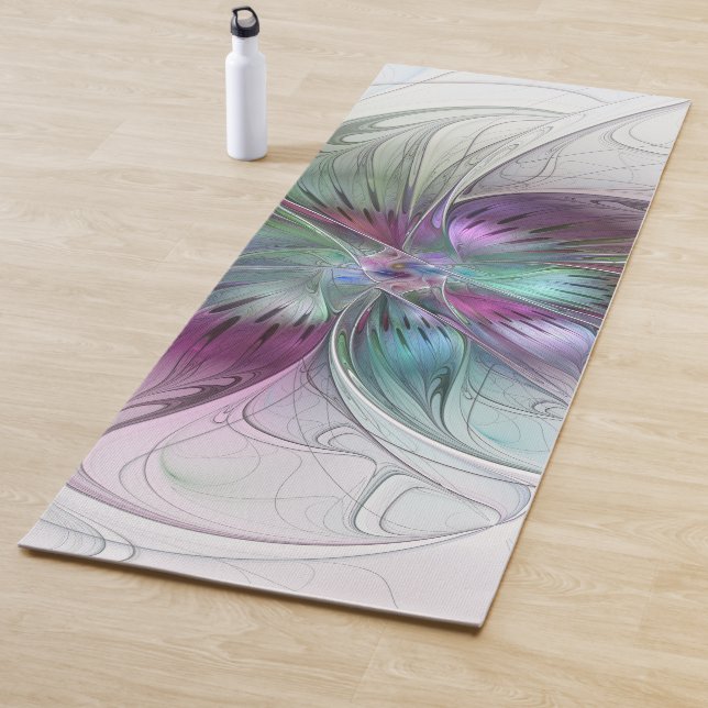 Abstrakte Blume Modernes Fraktal Kunst, Dichtung u Yogamatte (Beispiel)