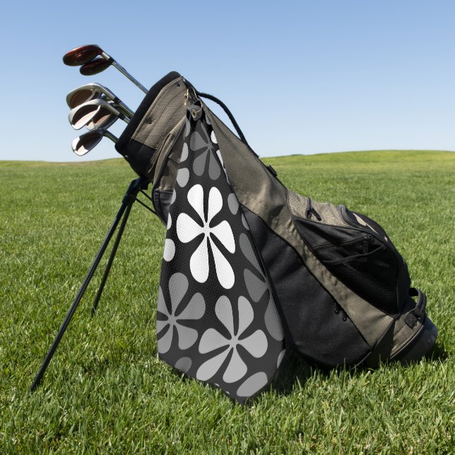 Abstrakte Blume Monochrome Golfhandtuch (Gras)