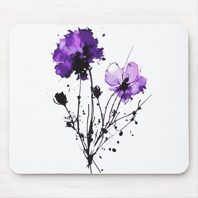 Abstrakte Blume Mousepad (Vorne)