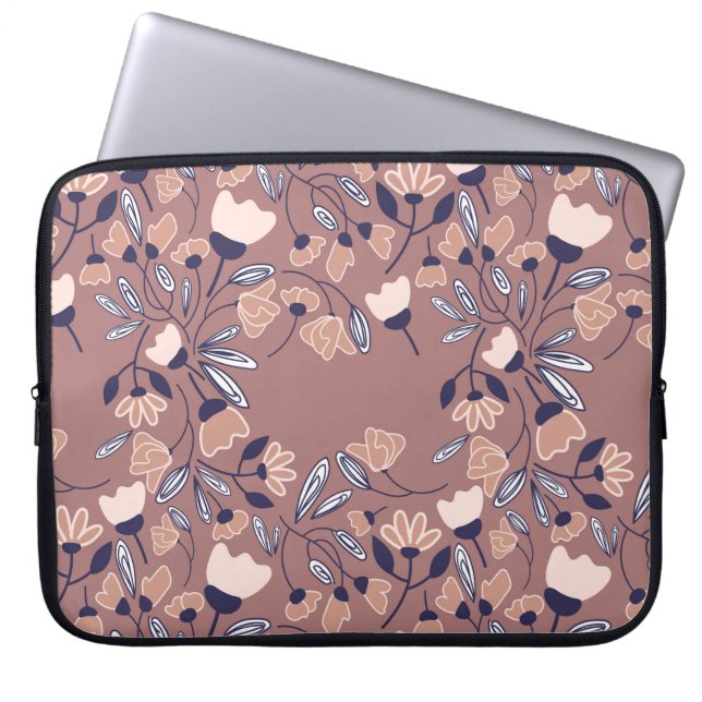 Abstrakte Blume nahtlos. Farbiger Backgor Laptopschutzhülle (Vorderseite)