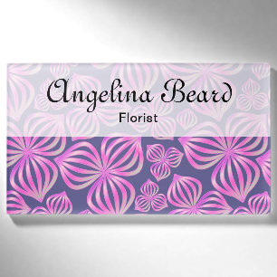 abstrakte Blume nahtlos pink blau + Ihre Ideen Namenschild