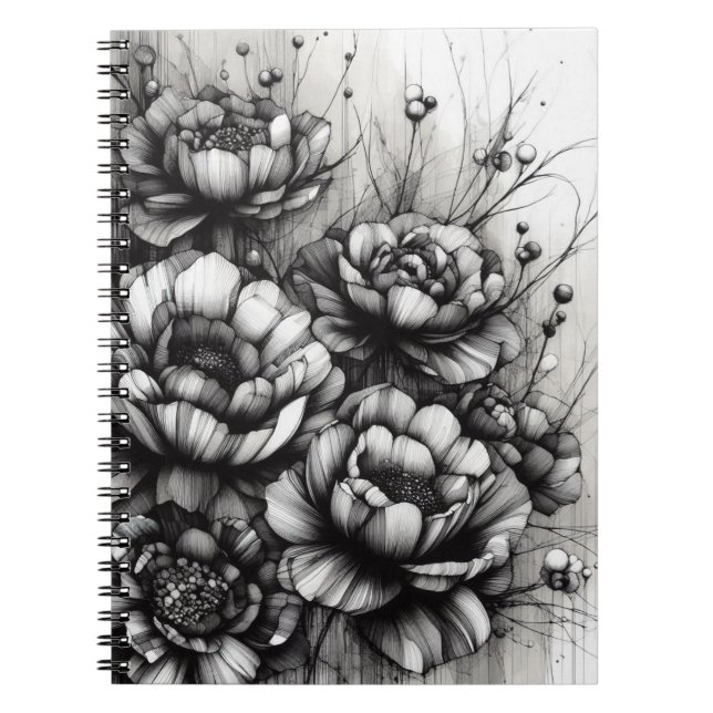Abstrakte Blume | Notebook-Journal Notizblock (Vorderseite)