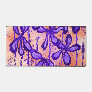 Abstrakte Blume Orange Lila Schreibtischunterlage