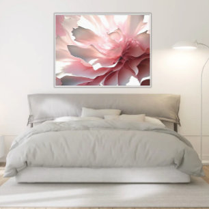 Abstrakte Blume Petals in Rosa, Grau und Weiß Leinwanddruck