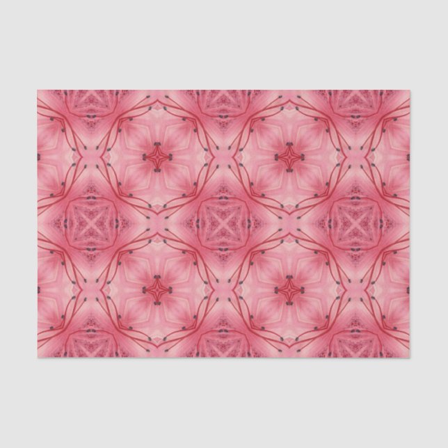 Abstrakte Blume Petals in Weich-Korallen rosa Seidenpapier (Vorderseite)