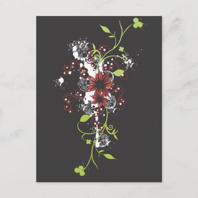 Abstrakte Blume Postkarte (Vorderseite)