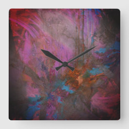 Abstrakte Blume Quadratische Wanduhr
