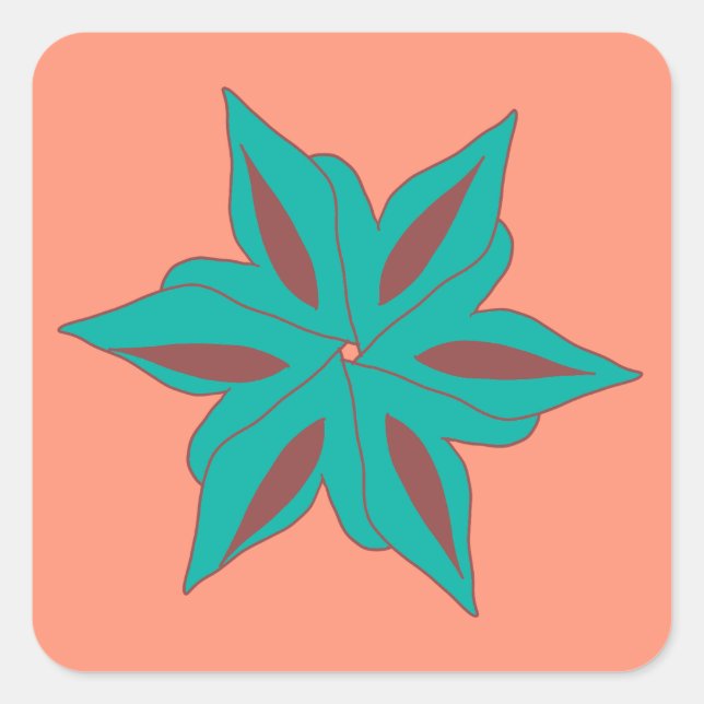 abstrakte Blume Quadratischer Aufkleber (Vorderseite)
