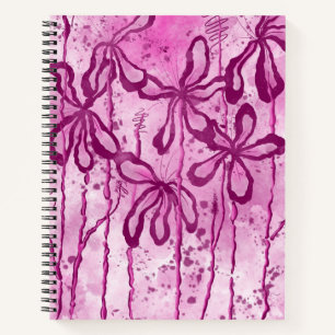 Abstrakte Blume Rosa Lilien Notizbuch