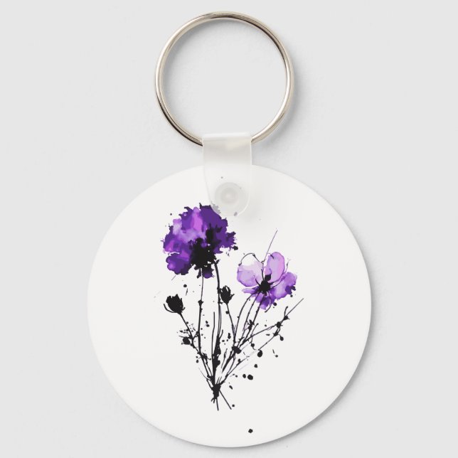 Abstrakte Blume Schlüsselanhänger (Vorderseite)