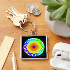 Abstrakte Blume Schlüsselanhänger