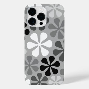 Abstrakte Blume Schwarz-weiß Grau iPhone 14 Pro Max Hülle