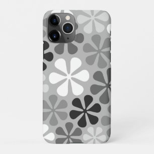 Abstrakte Blume Schwarz-weiß Grau iPhone 11Pro Hülle