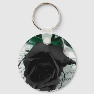 Abstrakte Blume Schwarze Rose Schlüsselanhänger