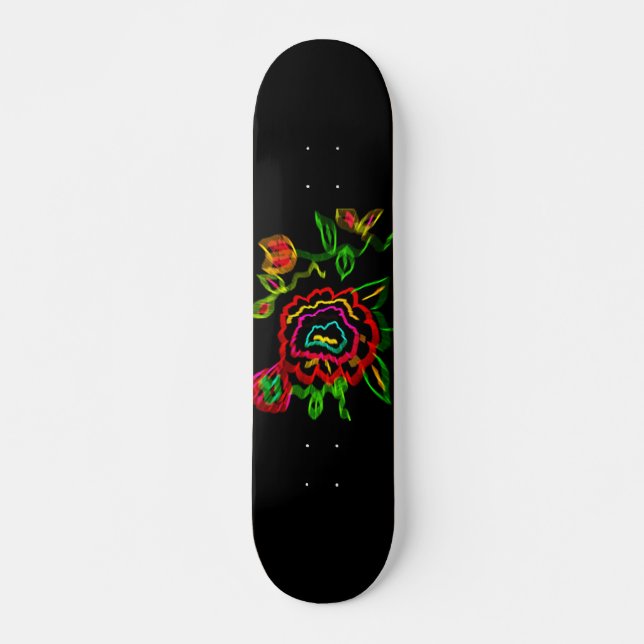 Abstrakte Blume Skateboard (Vorne)