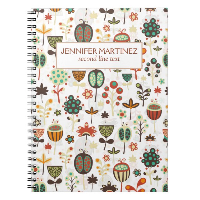 Abstrakte Blume und Bäume Notizblock (Vorderseite)