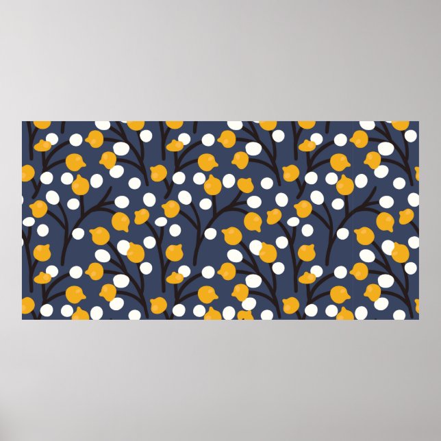 Abstrakte Blume und Blätter Poster (Vorne)