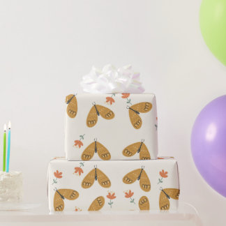 abstrakte Blume und Schmetterlinge auf weichem gel Geschenkpapier