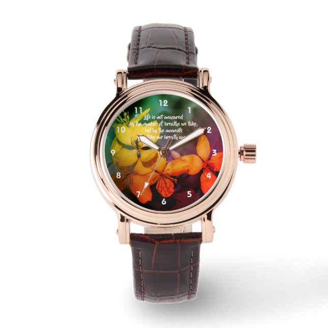 Abstrakte Blume von Inspiration Armbanduhr (Vorderseite)