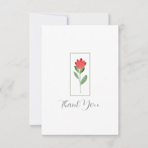 Abstrakte Blume von Red Watercolor Dankeskarte