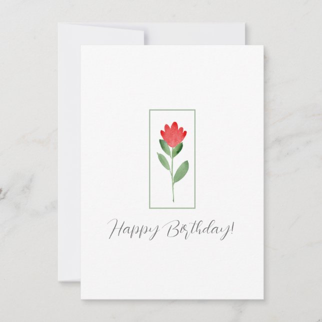 Abstrakte Blume von Red Watercolor Karte (Vorderseite)