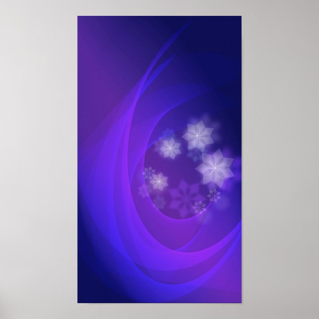 Abstrakte Blume zum Hintergrund des gefalteten Ind Poster (Vorne)