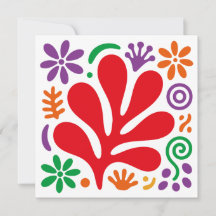 Abstrakte Blumen-Flatcard – Farbige moderne Volksk