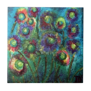 Abstrakte Blumen Fliese