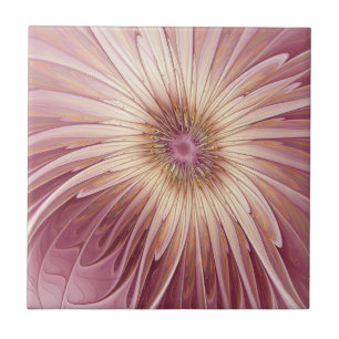 Abstrakte Blumen-Fraktal-Kunst und Schattierungen  Fliese