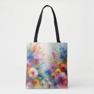 Abstrakte Blumen-Tasche im Aquarell-Stil Tasche