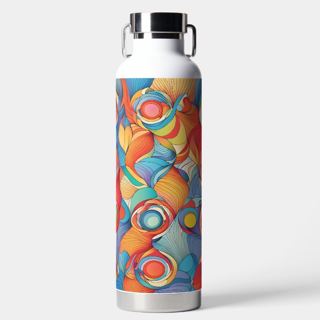 Abstrakte Blumen Trinkflasche (Vorderseite)