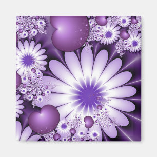 Abstrakte Blumen und Herzen Fraktal - Verliebtheit Magnet