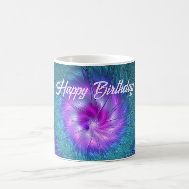 Abstrakte Blumenbeauty Fraktal Kunst, Dichtung und Kaffeetasse (Mittel)